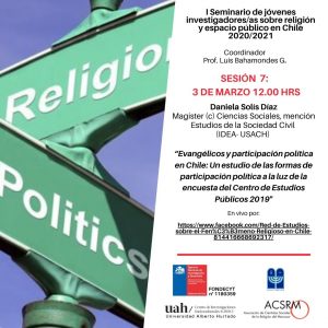 Séptima Sesión de Seminario de Jóvenes investigadores/as 3 de marzo de 2021 a las 12.00 hrs.