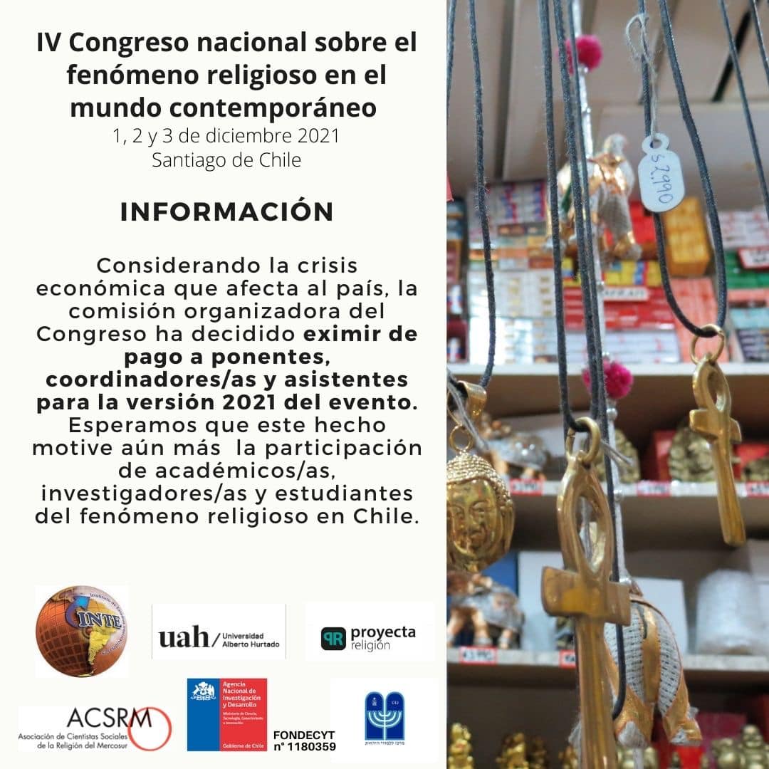 PRIMERA CIRCULAR: IV Congreso nacional sobre el fenómeno religioso en el mundo contemporáneo 2021